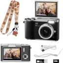 Kids Camera,4K Digital Camera for Photography,48MP 1080P HD Video Selfie Camera,with 180 Flip Screen Flash,with 32GB SD Card,for Starter Kid Children Teen Student Girl Boy(Black)