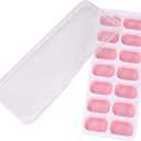 Silicone Ice Cube Tray Square Mold with Lid Easy Release Soft Bottom Non Stick Freezer Safe Homemade Stackable Dishwasher Safe Large Clear Reusable Leak Proof Quick Freeze Durable Flexible (Pink)