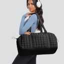 Quilted Travel Duffle Bag for Women Medium Weekender Bag Puffer Overnight Bag Large Soft Puffy Duffel Bag Carry-On Gym Bag Lightweight Personal Item Travel Bag for Trips Business Sport Airplane