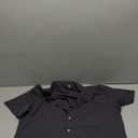 Kallspin Men's 100% Linen Button Down Shirts Casual Short Sleeve Tops Collared Summer Beach Shirts
, Navy Blue, Medium