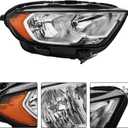 Passenger Side Headlights Assembly Halogen Replacement for EcoSport 2018-2022 Housing Black Lamp RH 1PC FO2503374