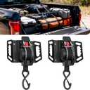 UNONLUX Fit for 2015-2026 F150 Retractable Ratchet Straps, Upgraded Heavy Duty MBS1500LBS 360 Rotation One-Handed Operation Tie Down Straps Fit for Ford F150 Accessories & F250 F350 F450 F550