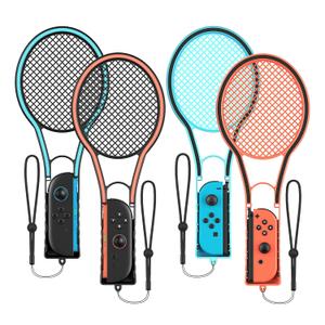 WAXITY Switch 2 Tennis Racket for Mario Tennis Aces/for Mario Tennis Fever Sports Games, Handle Grip Holder Accessories for Nintendo Switch 2/1 Controllers, for Joycon Comfort Hold (4)