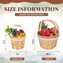 YPshuye Wooden Baskets 10" x 6.5", 6 Pack Natural Apple Harvest Baskets