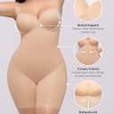 SHAPELLX Wedding Dresses Shapewear for Women Strapless Bodysuits Tummy Control Body Shaper Butt Lifting Shapewear (Beige, L)