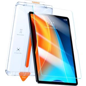 TORRAS for iPad Pro 13 Inch Screen Protector M4 2024, Military Grade Shatterproof [TOP 9H+ Tempered Glass One-Pull Installation] Anti-Scratch, Bubble Free, Apple Pencil Compatible, HD Clarity