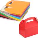 LEXININ 80 PCS Colored Gable Boxes, Colorful Party Favor Treat Boxes, Gable Paper Boxes for Birthday Weddings Party Decoration Supplies, 6.2 x 3.6 x 3.3 Inches