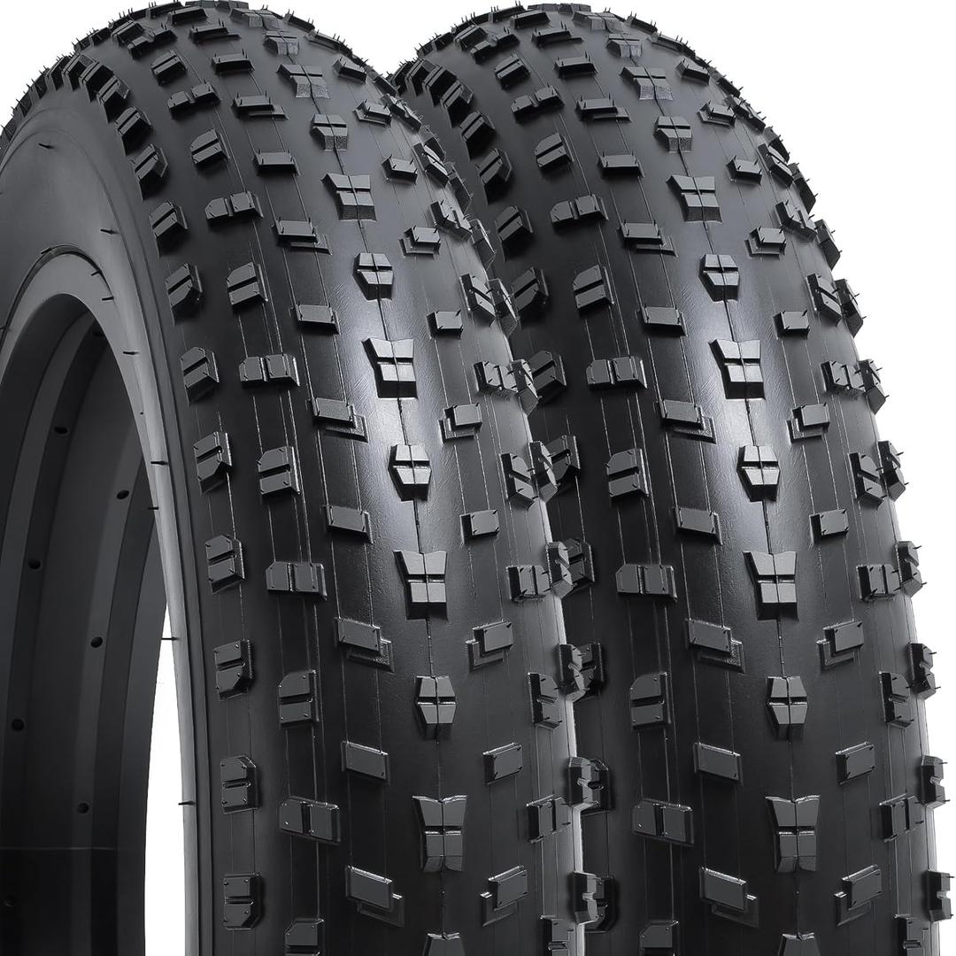 YUNSCM 2-PCS 20" Fat Bike Tires 20x4.0/100-406 Compatible with Mountain Bike 20 x 4.0 E-Bike Bicycle Tires(Y-1528)