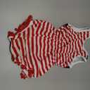 4th of July Toddler Baby Girl American Flag Tassel Romper with Headband (2-3T, Red)