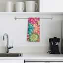 Vibrant Floral Kitchen Towels - Colorful Flowers Dish Towels for Kitchen, Floral Hand Towels for Bathroom, Colorful Bathroom Kitchen Decor, 16x24 Inch, Small