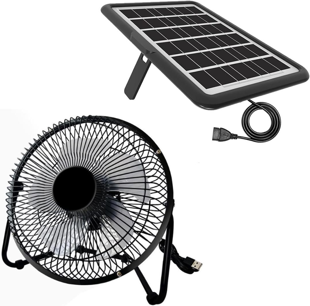 8 Inch Solar Powered Fan with Big Solar Panel 18W, Cloudy Days Working Solar Fan for Ventilation and Cooling in Greenhouse, Attic, Pet House, Chicken Coop, Garage, Camping, Install-free