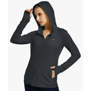 Willit Women's UPF 50+ Sun Protection Shirts UV Long Sleeve Zip Hoodies SPF Lightweight Jacket Pockets Hiking XL