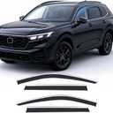 Vesul Compatible with Honda CR-V CRV 2026-2023 All Trims Tape on Extended Window Deflector Rain Guard Vent Visor Shield Cover with 304 Stainless Steel Trim Smoke Black