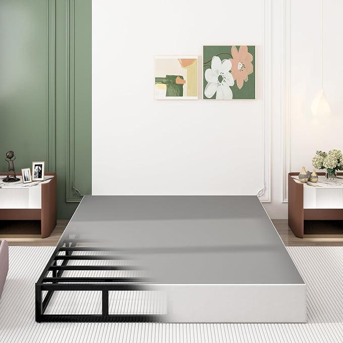 9 Inch Box Spring Full Size Bed, Heavy Duty Metal Mattress Foundation, 3000 lbs Capacity, High Profile, Noise-Free, Easy Assembly with Fabric Cover