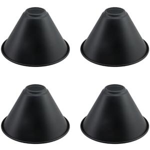 MY MIRONEY 4PCS Industrial Metal Bulb Guard Black Iron Cone Hanging Ceiling Light Holder Hardware for Pendant Light Table Lamp Wall lamp, 4.09" Height