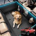 Wigoo Dog Truck Seat Cover for Back Seat, Dog Hammock with Hard Bottom Support (450lbs), Heavy Duty Waterproof Car Bed Extender for 2-4 Large Dogs, Backseat Protector for Truck/SUV, XL Size, Black