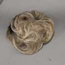 HOOJIH 2PCS Messy Bun Hair Piece, Curly Wavy Hair Wrap Ponytail Hairpieces, Light Golden Blonde with White Blonde