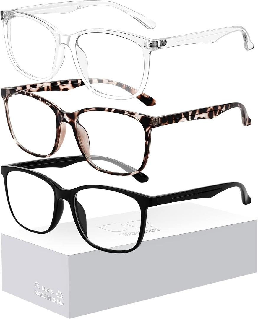 Oilway Blue-Light Blocking Glasses for Women Men - 3Pack Computer Reading/Gaming/TV/Phones Glasses Anti Eyestrain