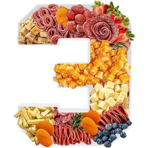 14inch Charcuteire Board Number Fillable Cardboard Platter Serving Food Fruit Decoration Box Birthday Anniversary Party Treat (3)