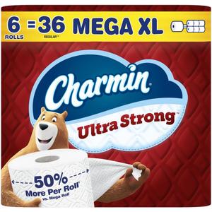 Charmin Ultra Strong Toilet Paper 6 Mega XL Rolls, 330 Sheets Per Roll