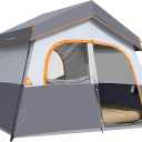 HIKERGARDEN 6-8 Person Camping Tent - Portable Family Cabin Tent for Camp, Windproof Fabric Camp Tent Outdoor for Hiking, Backpacking, Traveling