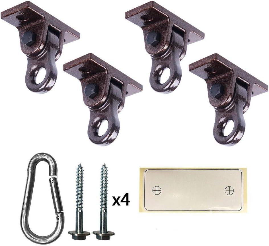 ABUSA Heavy Duty Bronze Swing Hangers Screws Bolts Included Over 5000 lb Capacity Playground Porch Yoga Seat Trapeze Wooden Sets Indoor Outdoor (4 Pack)
