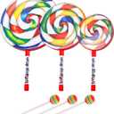 Foraineam 3 Pieces Lollipop Drum with Mallet 10 Inch 8 Inch 6 Inch Percussion Lollipop Hand Drum Musical Sound Tool Music Rhythm Instruments