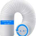 Portable Air Conditioner Hose, Length up to 60", Anti-Clockwise Thread, AC Hose with 5.9" Diameter, Exhaust Hose for Portable Air Conditioner (White)