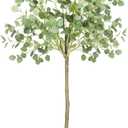 5FT Faux Eucalyptus Tree Indoor Artificial Tree Fake Tree Tall Faux Plants for Modern Home Office Living Room Bedroom Hallway Corner Decor (4ft 11in)