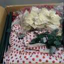 6Ft Prelit Pop Up Pencil Christmas Tree Decorations, Collapsible Artificial Christmas Tree with Lights, Foldable Pre Decorated with Ribbon Ornaments, Indoor Home Holiday Party Christmas Decorations