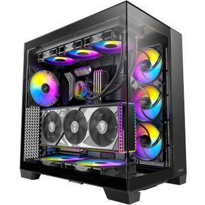Antec C8 ARGB, 2X TQR 160mm & 1x TQ 140mm ARGB PWM Fans Included,Dual-Chamber Layout, Type-C, 360mm Radiator Support, Seamless TG Front & Side Panels, RTX 40 Compatible, Full-Tower E-ATX PC Case