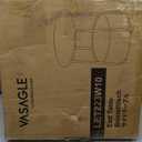 VASAGLE LILEA Collection - Small Round Side End Table, Modern Nightstand with Fabric Basket, Matte White and Camel Brown ULET223W10