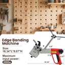 Professional Edge Banding Machine, 110V Portable Woodworking Tool, 2000W, Red, with Temperature Control, for Straight and Curved Edges