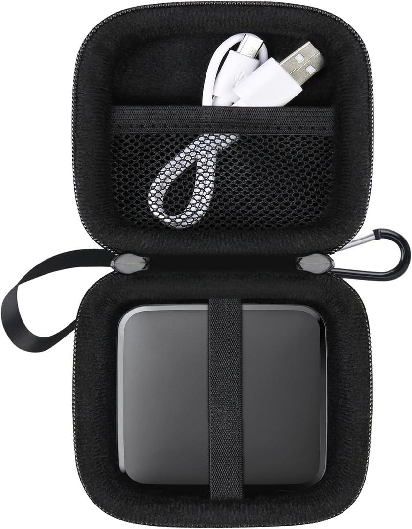 Lacdo Hard Drive Carrying Case for Western Digital Elements SE Portable SSD 1TB 2TB USB 3.0 External Solid State Drives Shockproof Water Repellent Storage Travel Bag, Black