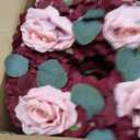 Artificial Flower Candle Rings - 6 Inch Inner Rose Floral Wreaths for Wedding Bridal Event Table Centerpieces Backdrop Decorations (Burgundy & Dusty Pink, 6 X Candle Rings)