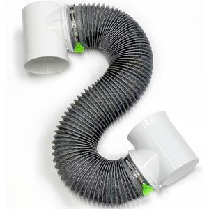 Dryer Vent Hose For Tight Space,90 Degree Dryer Vent Elbow with 8ft Flexible Dryer Hose,Indoor Dryer Vent Connector Kit for SpaceSaving