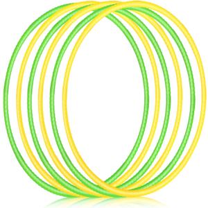 6 Pcs Exercise Hoop Detachable Fitness Rings Adjustable Plastic Toy Fitness Hoop Playground Toys Colored Circles for Teens Games Gymnastics Agility, 28 Inch(Green, Yellow)
