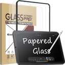 Esanik 2 Pack Like Paper Glass Screen Protector for iPad mini 7(2024)/iPad Mini 6(2021) 9H Tempered Glass Film with Alignment Frame, Writing Like on Paper, Anti Glare, Apple Pencil Compatible