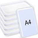 Sanwuta 6 Pcs Clear Hard Zipper Case Plastic Zipper Pouches Transparent Makeup Bag Pencil Case Pouches Toiletry Diaper Bag for Travel Toy Storage Organizer Bins(White,12.6 x 9 x 2 Inch)