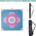 Pink Mahjong Mat 31.5 x 31.5 for Table, Waterproof Fabric Surface with Non-Slip Rubber Base, Double Packaged Tube & Bag