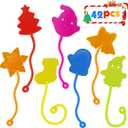 Christmas Sticky Hands Bulk 42PCS Christmas Party Favors for Kids Stocking Stuffers for Kids Stretchy Sticky Hand Toy Goodie Bag Stuffers Fillers Toys Classroom Prizes Carnival Birthday Party Supplies