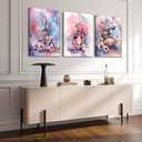 3Pcs Tween Teen Girls Bedroom Wall Art Youth Makeup Room Canvas Posters Pink Trendy Beauty Pictures Wall Decor Perfume Lipstick Cosmetics Prints Painting for Mature Girl Dorm Framed 16x24"