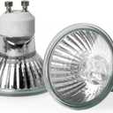 Elenhome 120v 50W GU10 Bulb for Candle Warmer Lamp, 2pcs gu10+c Dimmable 2800K Warm White Halogen Light Bulbs 2 pin, Wax Burner Light Bulb, Full Glass Cover Reflector Track & Recessed Light Bulbs