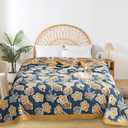 Boho Throw Blanket for Bed - 100% Pure Cotton Ultra Soft Rustic Quilt - Farmhouse Decor Bed Blankets, All Season Rustic Throw for Sofa Couch Chair(60"x80", Floral)