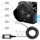 MICOCAH Air Blower for Inflatables, 12V 1.5A Blow Up Fan Replacement with 5 LED Lights and 2.0A Adapter Motor for Halloween Christmas Holiday Party Yard Outdoor Decor