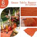 6 Pack Orange Cheesecloth Table Runner 10FT Boho Cheese Cloth Gauze Fabric Table Runner 35 x 120 Inch Rustic Sheer for Spring Bridal Wedding Decor Holiday Home Baby Shower Party