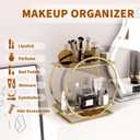 Perfume Organizer for Dresser, 2 Tier Bathroom Counter Organizers and Storage, Gold Makeup Organizer for Vanity, Bathroom Accessories & Decor, Skincare Perfume Trays Cosmetic Display Holder