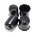 4 Pcs 3.19" Push Through Wheel Center Caps for Truck Trailer RV - Carbon Steel+ABS Plastic Top Plug removes Hub Caps (Fits 3.19" Bore, 3.31" Tall, High Black)