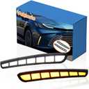 LED Front Bumper Fog Light for Toyota Camry LE XLE 2025 Fog Lamp, LH+RH Driving Light with White Daytime Running Light DRL & Amber Sequential Turn Signal