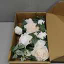 Ling's moment 2pcs White Wedding Artificial Floral Swag Welcome Sign Flowers Backdrop Garland Green for Ceremony Reception Door Wall Easel Home Decoration Entryway Faux Outdoor Board Table Decor